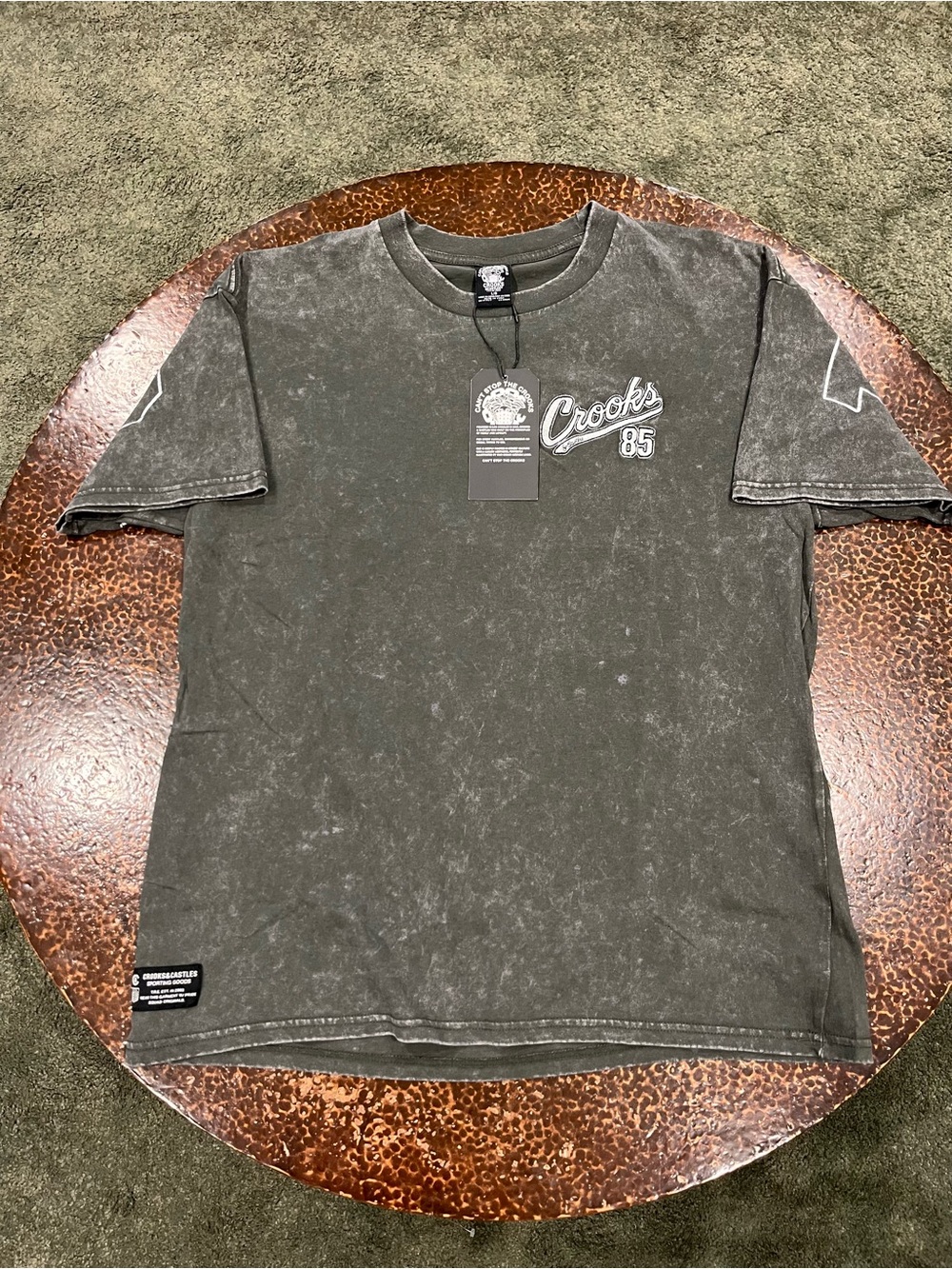 Crooks & Castles 85 Men's Washed Black Crew Neck T-Shirt